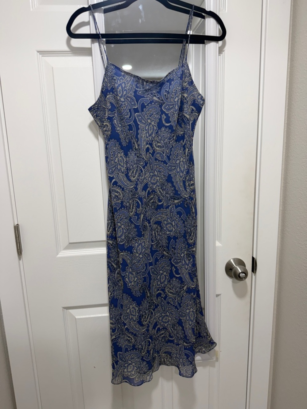 Ann Taylor Blue Paisley Slip Midi Dress